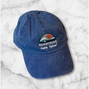 Sunnyside Lake Tahoe Denim Hat Baseball Cap Blue Cotton Fahrenheit